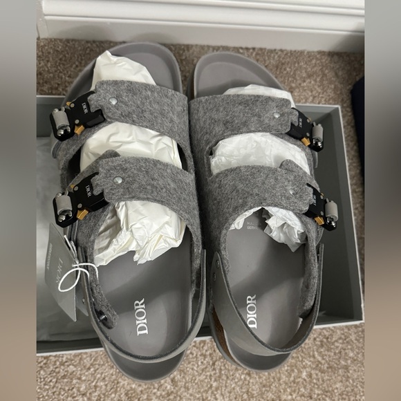 Dior Birkenstock Milano Grey Gray Sandals Shoes NWT and Box Size 43 - Picture 7 of 12